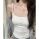 白色吊带背心女带胸垫内搭夏修身 显瘦外穿上衣 美背打底辣妹短款