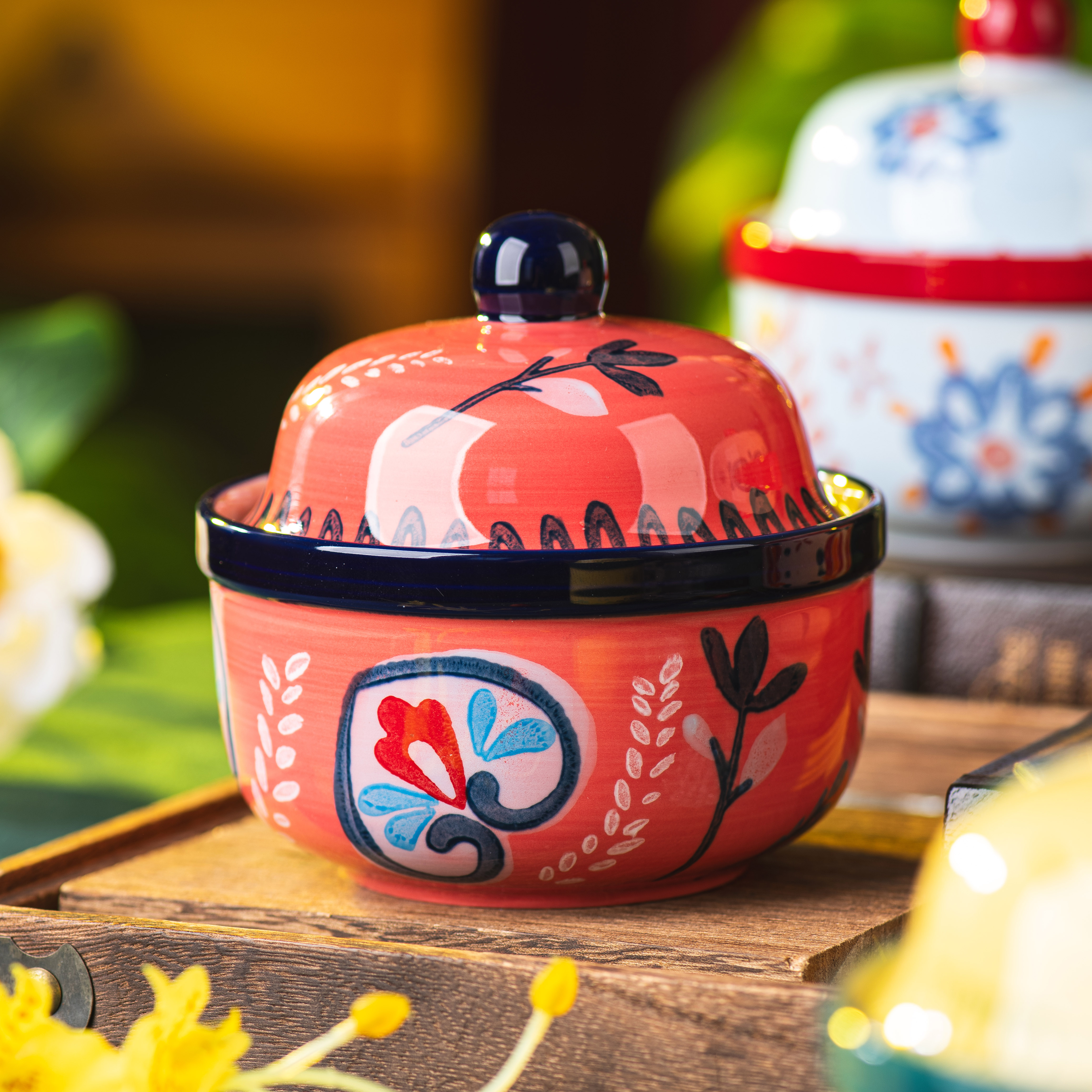 陶瓷碗家用饭碗酸奶碗带盖蒸蛋碗