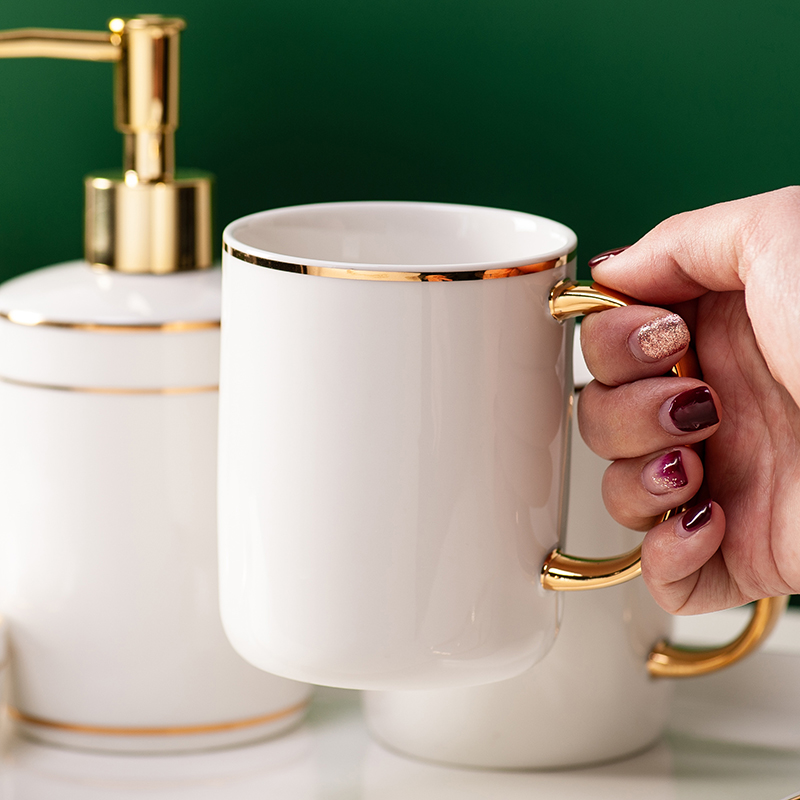 陶瓷北欧风结婚创意多功能漱口杯