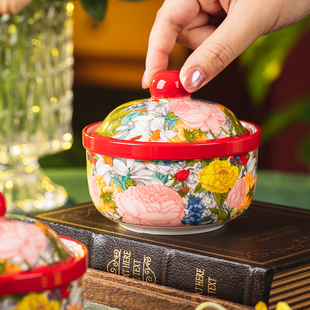 花韵炖盅陶瓷复古瓦罐汤炖盅家用隔水炖带盖小汤盅一人份新款蒸盅