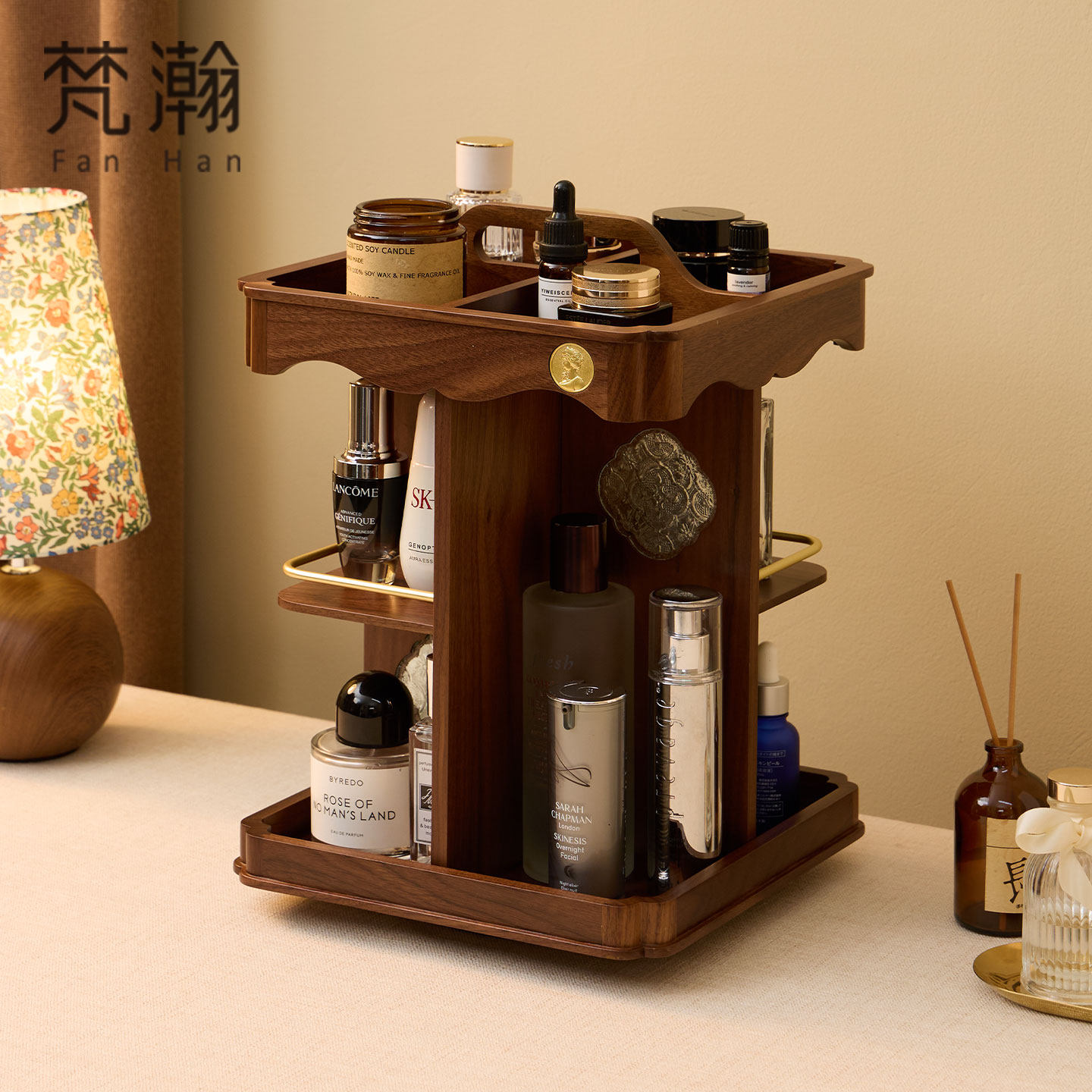 梵瀚旋转化妆品收纳盒桌面