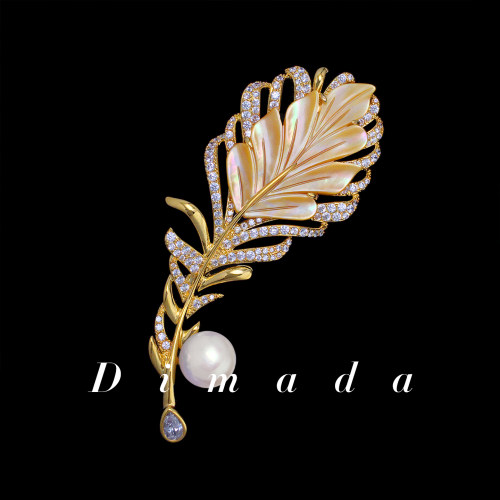 D.M.D/迪曼达天然珍珠羽毛胸针