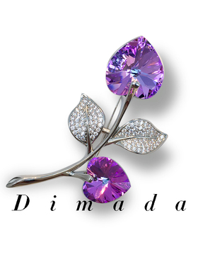 D.M.D/迪曼达紫色胸针高档女水晶胸花礼服别针通勤百搭大衣配饰
