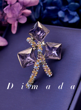 D.M.D/迪曼达日韩高贵紫色胸针高档女胸花西装别针防走光配饰百搭