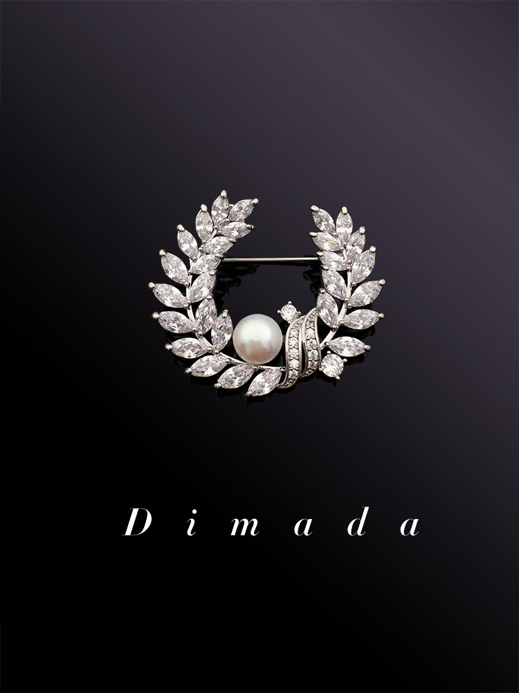 D.M.D/Dimanda оливковая ветвь жемчужная брошь элитная женская булавка для корсажа изысканное дикое украшение с небольшим ароматом Изображение 1