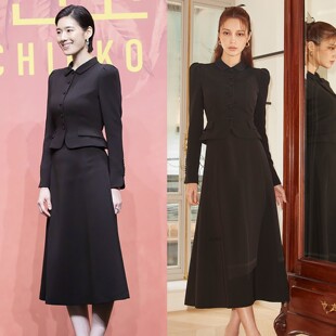 郑恩彩金敏珠同款通勤套装2025温柔复古感包扣短外套A字高腰伞裙