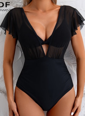 欧美三点式辣妹海边穿搭比基尼大码胖mm三件套装遮肉度假风泡温泉