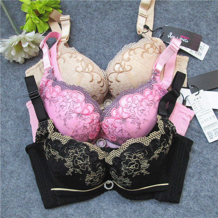高档刺绣 a b c款罩杯上托超聚拢收腹乳调整型力挺杯美背文胸内衣