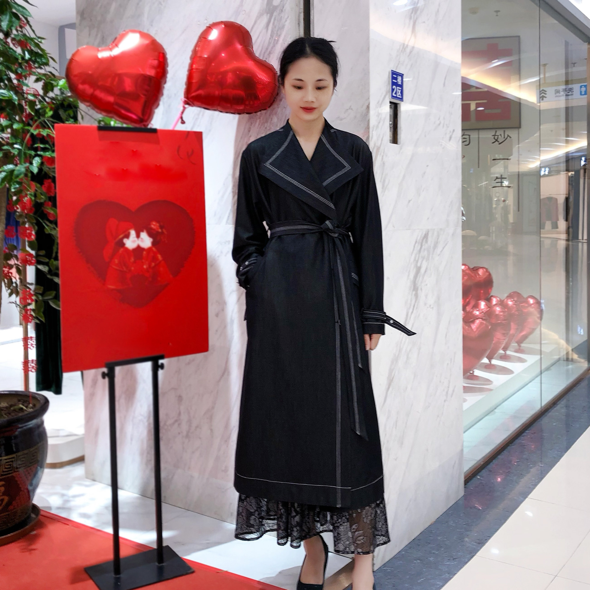 -Bernieelen/伯妮斯茵女士风衣宽松中长款LZ3D06