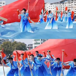 儿童扬帆起航演出服国风大气古典舞蹈服大摆裙校运动会开幕式服装