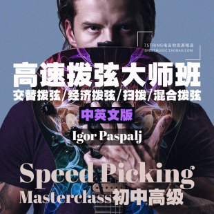 中英文 Igor Paspalj 电吉他 高速拨弦大师班初中高级套装