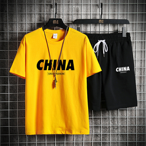 运动套装男夏季运动服套装男宽松两件套情侣短袖短裤DD302-P55图片