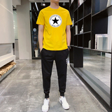 永不断货青少年短袖九分裤春夏新款运动休闲套装T恤男韩版潮流P60，男装T恤，星座211-2
