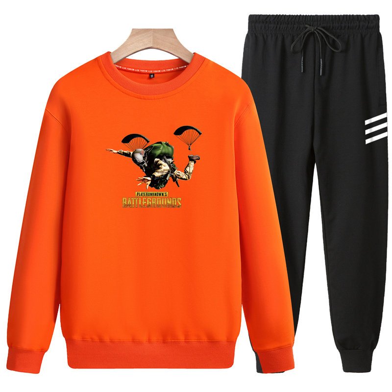 YT9905-青少年2021年春季长袖套装卫衣男印花班服校服订制P80图片