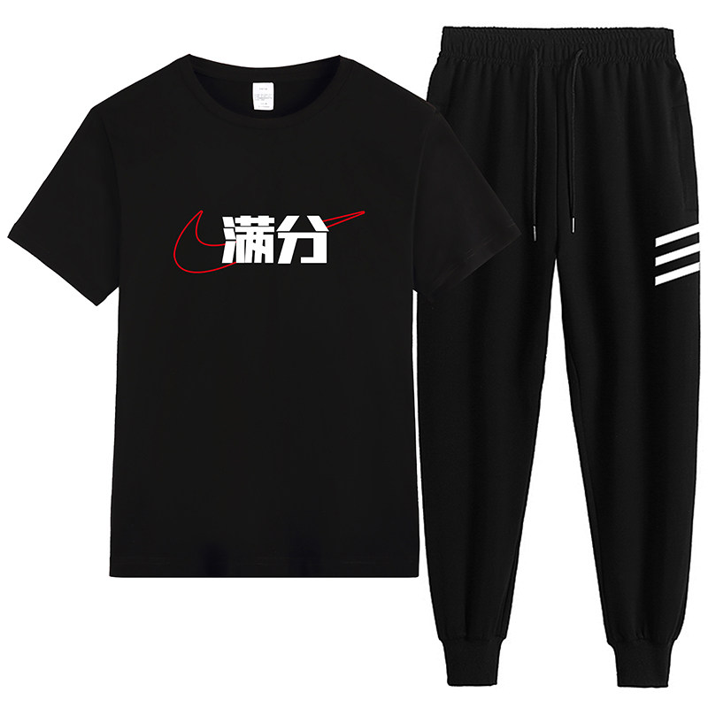 主推短袖印花上衣百搭休闲裤现货T恤纯棉套装数据-P60图片
