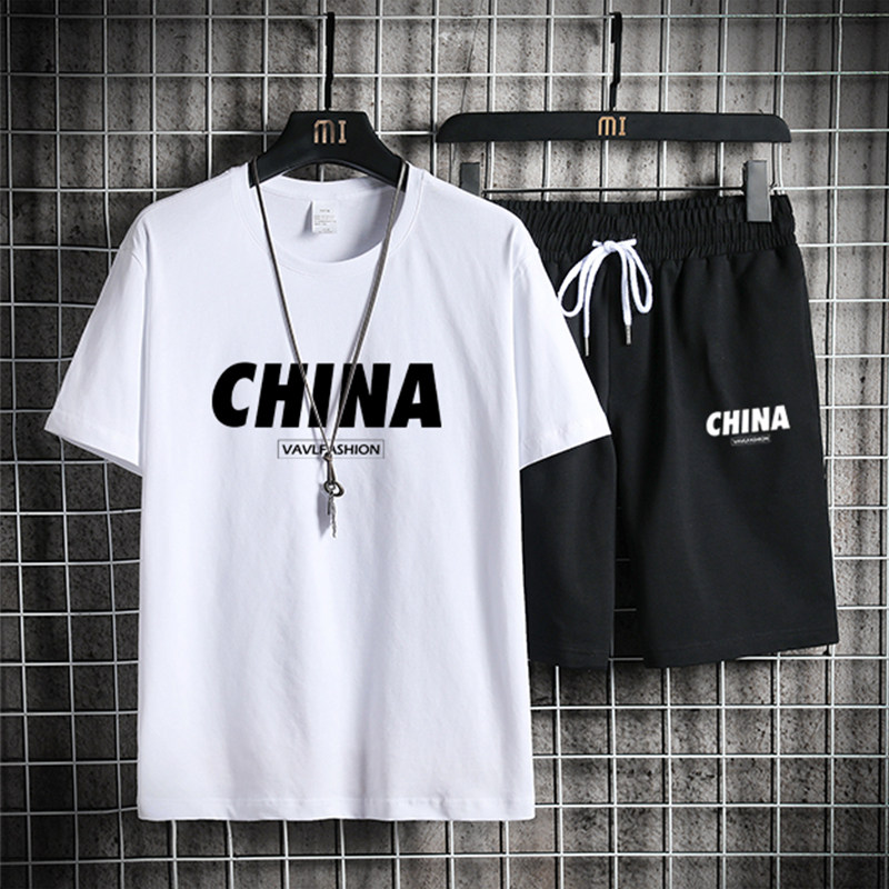 运动套装男夏季运动服套装男宽松两件套情侣短袖短裤DD302-P55,男装牛仔裤,星座211-2