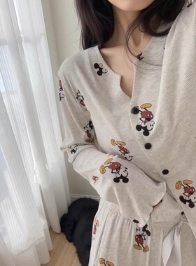莫代尔棉睡衣女春秋款可外穿纯棉
