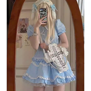 MeoLyCat原创 2way包十字架暗黑哥特风手提辣妹拼色女包2022新款