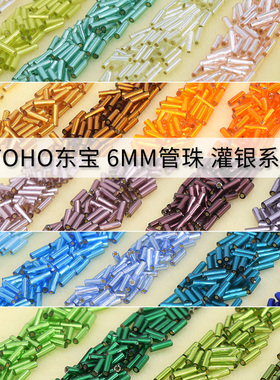 DIY日本进口东宝TOHO手工串珠6mm透明灌银系列长管珠BUGLE10g#21