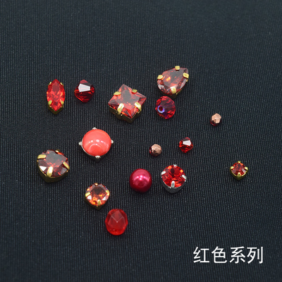 心欣DIY日本/捷克进口米珠锆石/菱形水晶/爪钻/火烧珠/米珠大红色