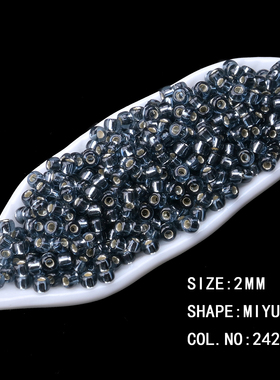 心欣DIY日本御幸MIYUKI透明灌银1.5mm黑灰色2426进口米珠2mm11/0