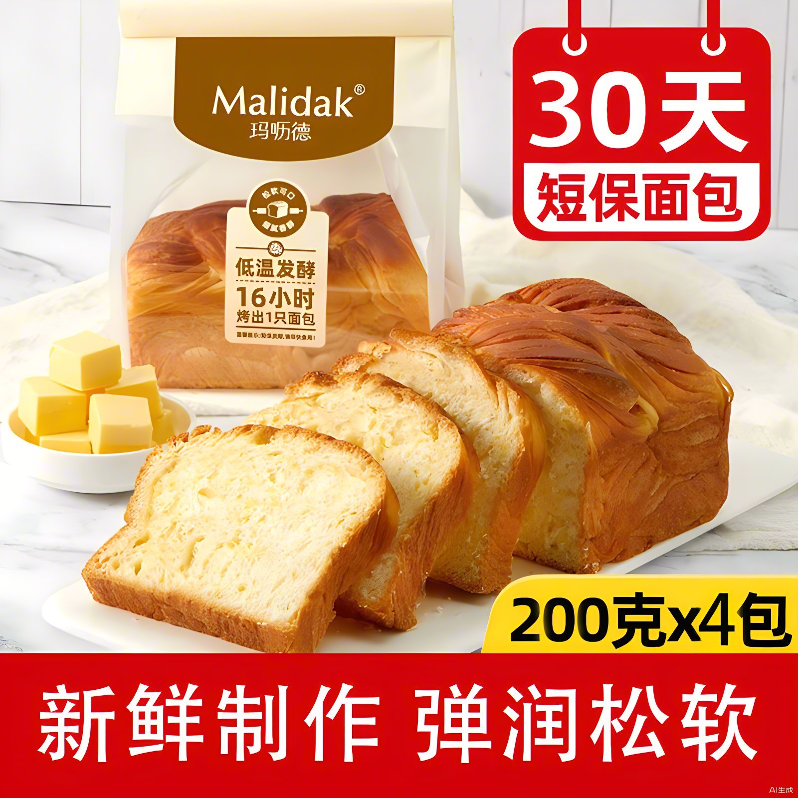 玛呖德北海道吐司面包新鲜生产