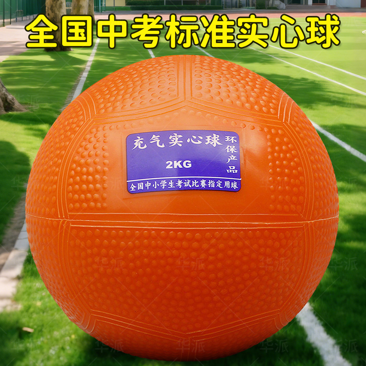 实心球中考专用2kg体育考试初中生男女训练充气高弹软式石心铅球