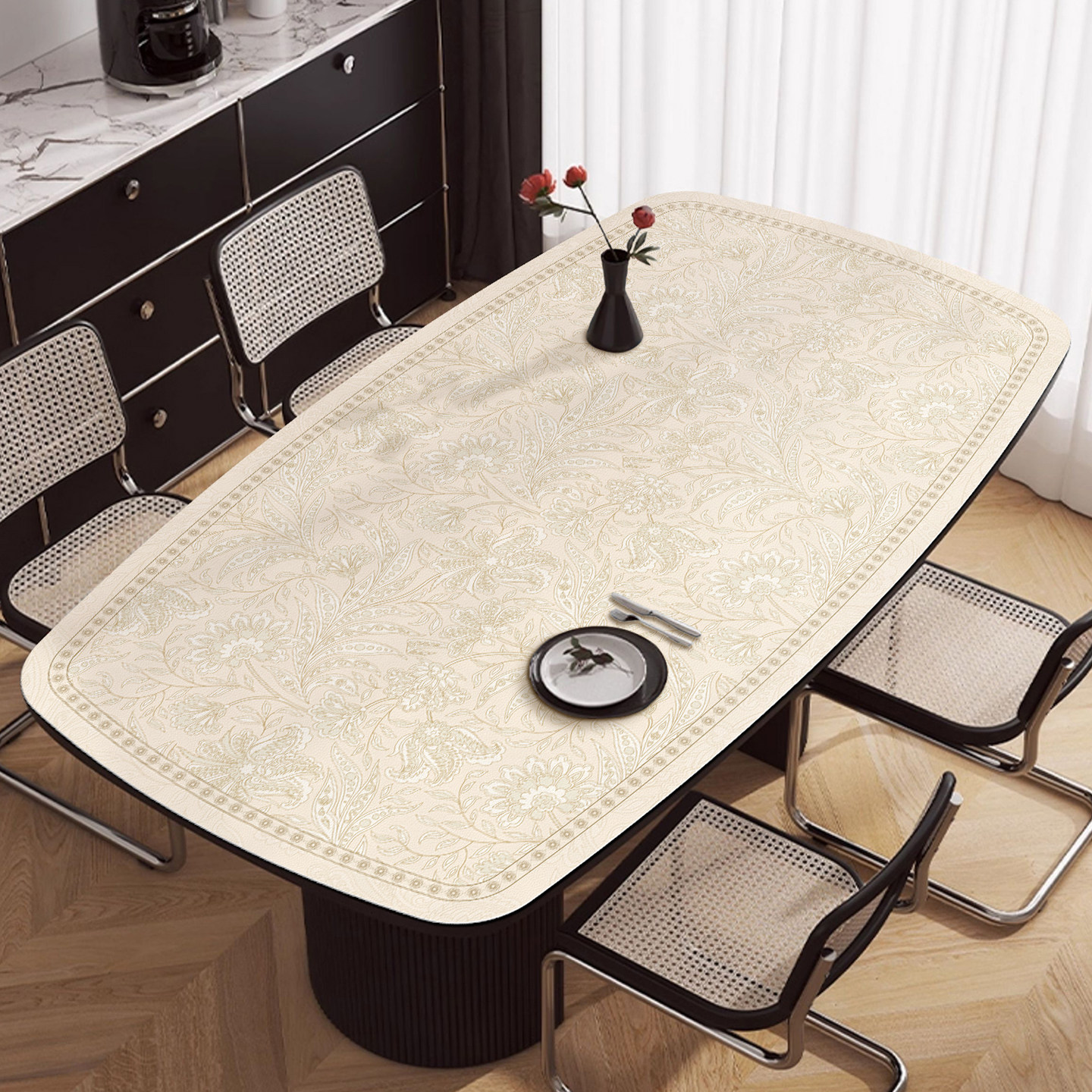 轻奢高级感餐桌桌垫马肚型椭圆形弧形防水防油防烫桌布桌面保护垫,居家布艺,桌布,淘宝优惠券,粉丝福利购,淘宝优惠卷