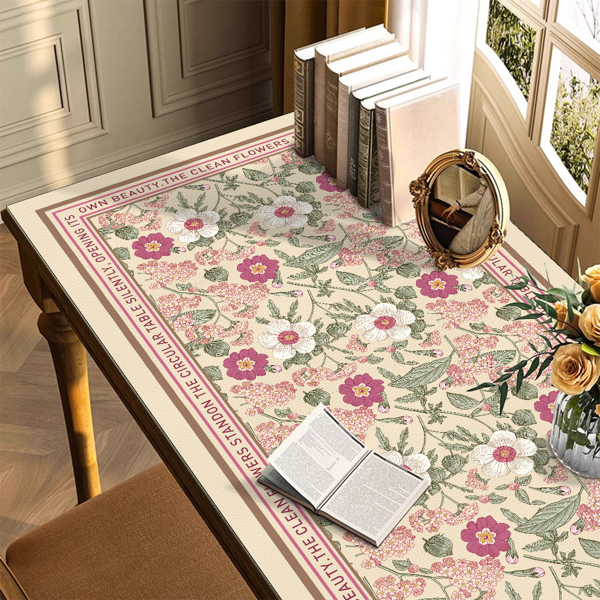 美式卧室梳妆台桌垫防油防水化妆桌桌面保护垫书桌美甲桌皮革桌布,居家布艺,桌布,淘宝优惠券,粉丝福利购,淘宝优惠卷