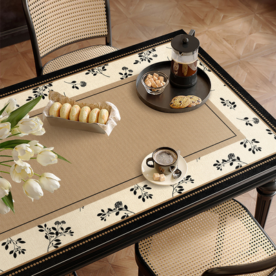 轻奢高级感餐桌桌垫原木风防水防油防烫免洗客厅茶几桌布硅胶垫子