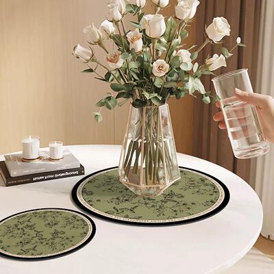 美式轻奢高级感圆形花瓶垫桌面花盆底部垫子垫石咖啡杯垫沥水餐垫