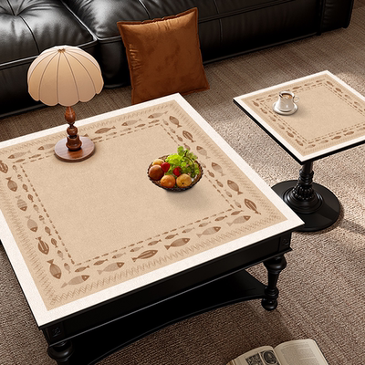 正方形高级茶几桌垫四方小方桌专用桌布防水防油餐桌pvc皮革垫子