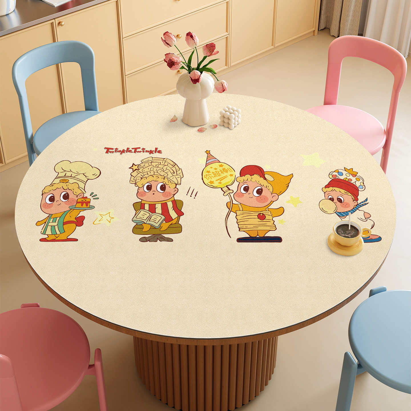 星星人圆形餐桌垫客厅茶几专用圆桌桌布防水防油免洗pvc皮革垫子,居家布艺,桌布,淘宝优惠券,粉丝福利购,淘宝优惠卷