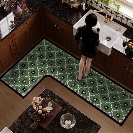 7字型厨房专用地垫L形卫生间防滑防油脚垫子l型一体浴室吸水地毯