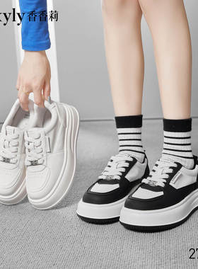厚底板鞋女香香莉2024秋季新款熊猫款小白鞋百搭运动休闲鞋27910