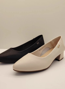 香香莉女鞋2025春季新款29175尖头浅口单鞋职业工作鞋中粗跟29176