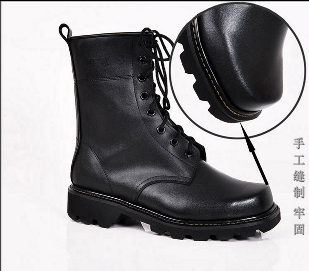 Boots militaires en cuir - Ref 1399024 Image 5