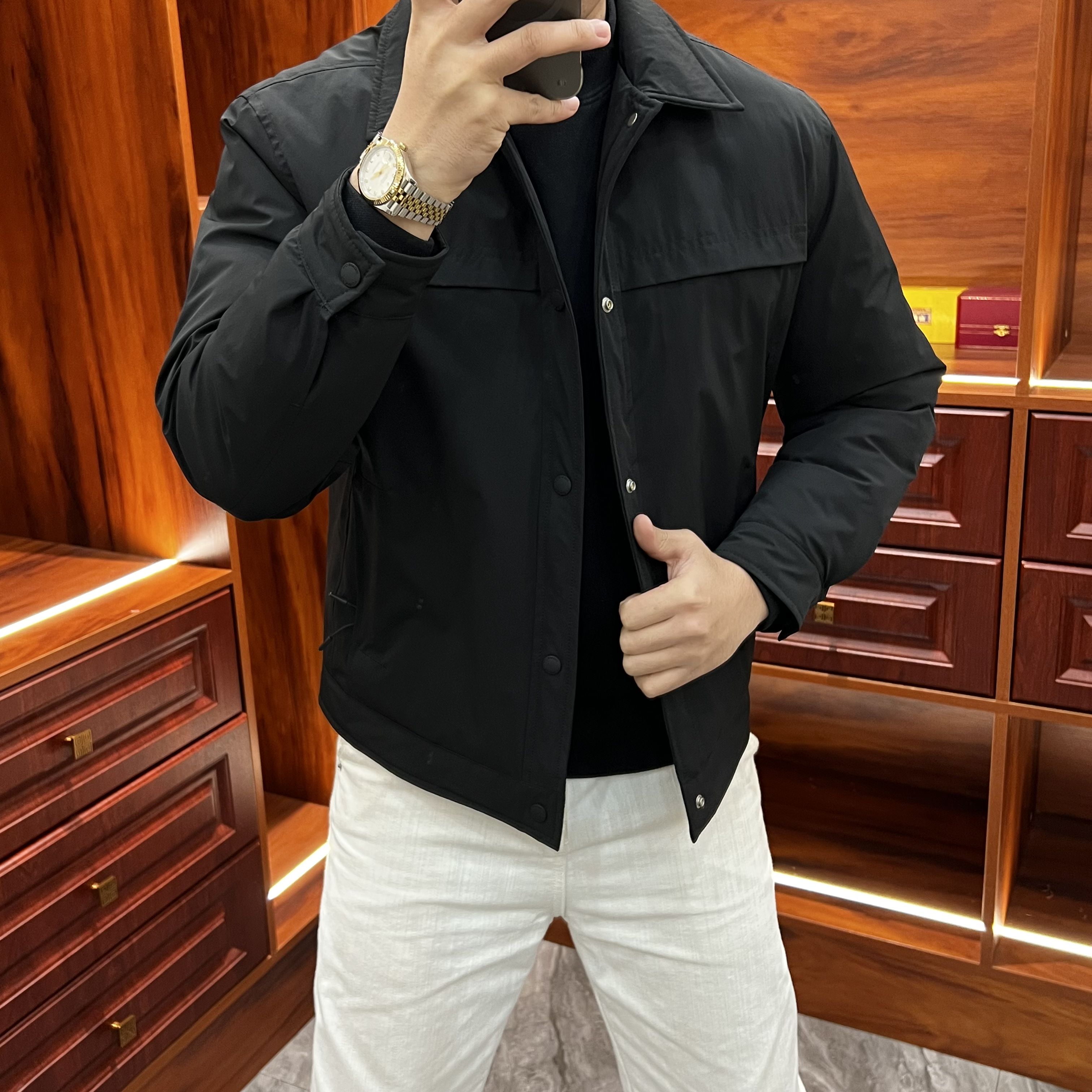 翻领中老年男秋冬保暖潮流羽绒服