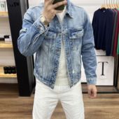 牛仔夹克男士 百搭修身 时尚 春秋款 外套男男装 复古工装 新款 潮牌美式
