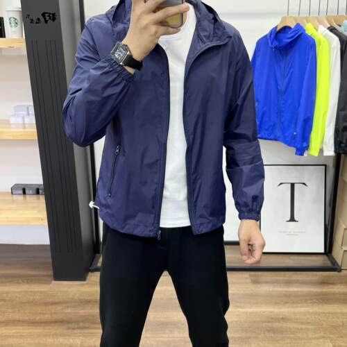 高品质男士薄款户外防晒衣夏季新款宽松舒适速干连帽夹克百搭外套