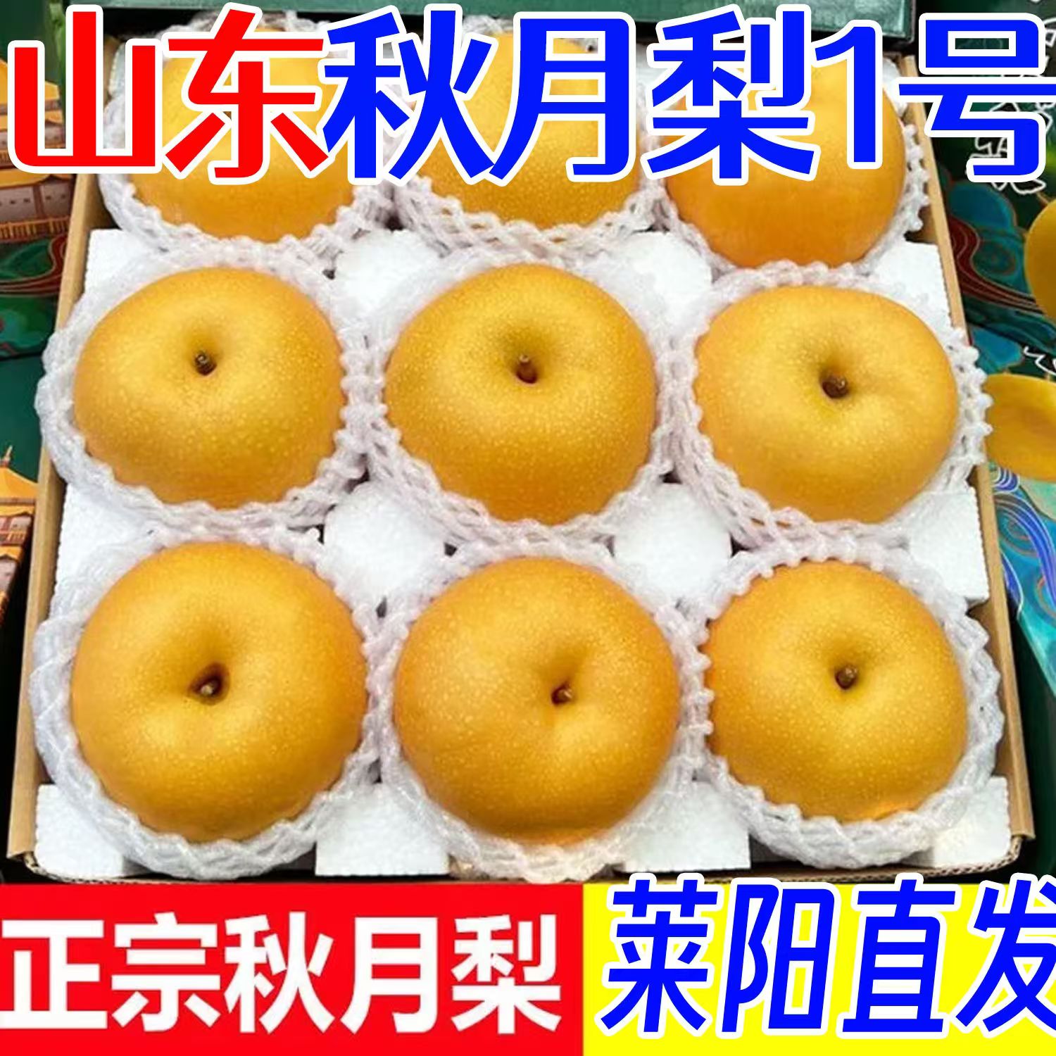 山东莱阳秋月梨新鲜整箱冰糖梨子莱阳梨水果礼盒孕妇水果绿色包邮