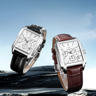 百陀士新款 手表 方形手表男士 2025防水石英表休闲方表盘高颜值男款