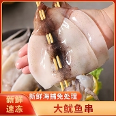 铁板大鱿鱼串烧烤串火锅油炸食材水产商用鲜活冷冻半成品海鲜20串