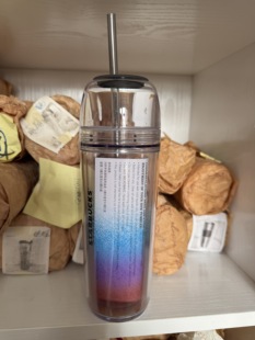 17夏16盎司473毫升奶油冰淇淋渐变直肾吸管杯