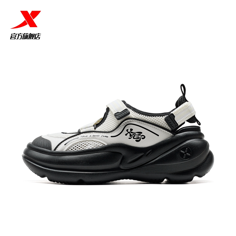 特步大福鞋SE凉鞋女夏季透气轻便百搭运动休闲鞋洞洞鞋玛丽珍鞋子