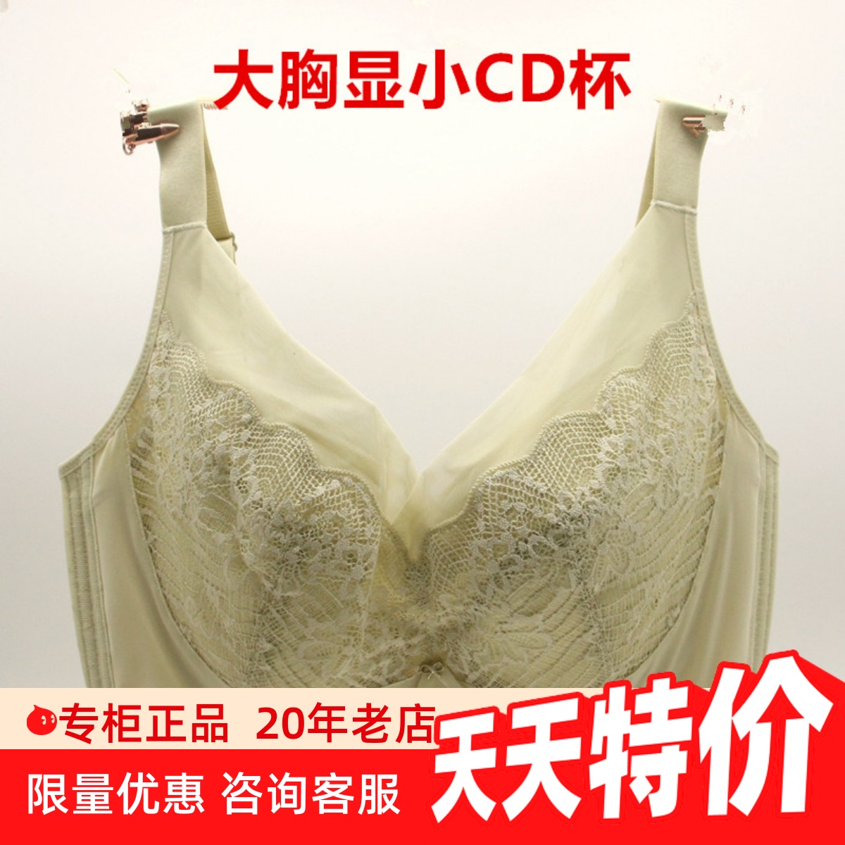 大胸显小奥维丝丽D杯内衣软钢圈