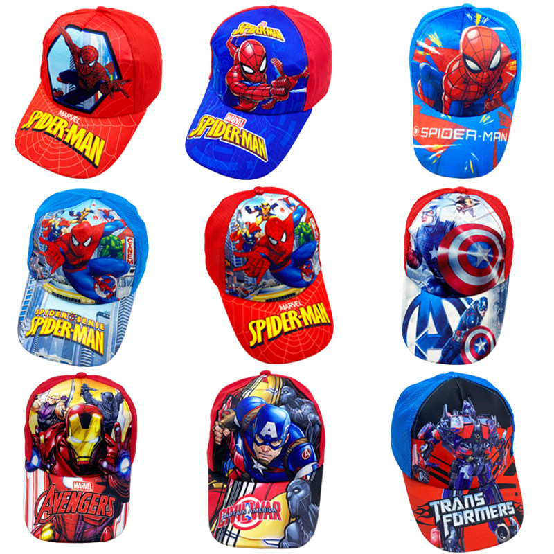 儿童帽子网眼蜘蛛侠擎天柱鸭舌帽