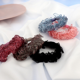 发圈简约复古头花饰品大人气质马尾发花百搭皮筋个性扎头绳妈妈盘