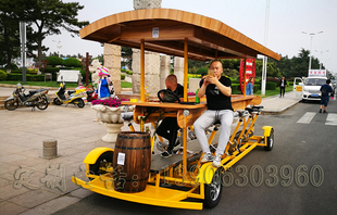 Beer 休闲健身观光酒吧车 Bus 骑行街景酒吧车 脚踏移动啤酒车