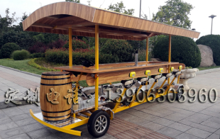 Beer 多人骑行酒吧车 Bus 脚踏移动啤酒车 休闲健身观光酒吧车